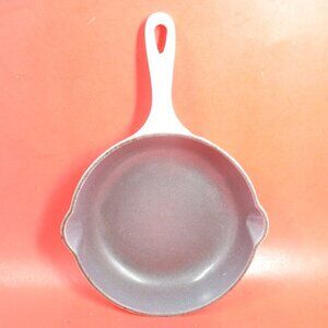 LE CREUSET #20 Frying Pan Skillet 7 1/2" Cast Iron Enamel White Made in France